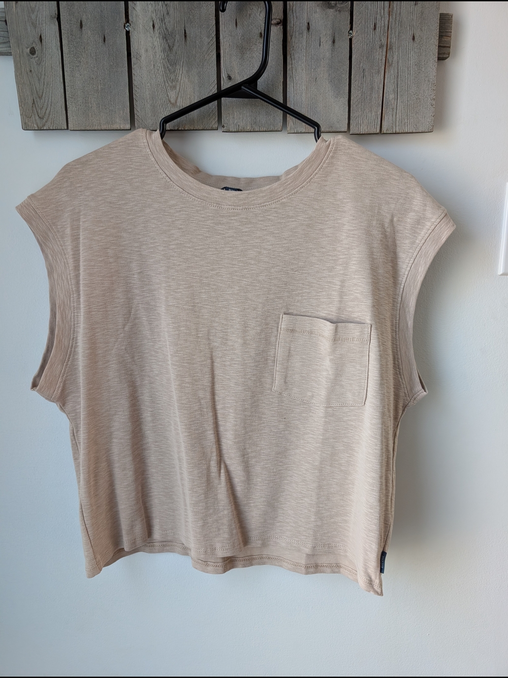 Buffalo David Bitton Neutral Beige Pocket Tank